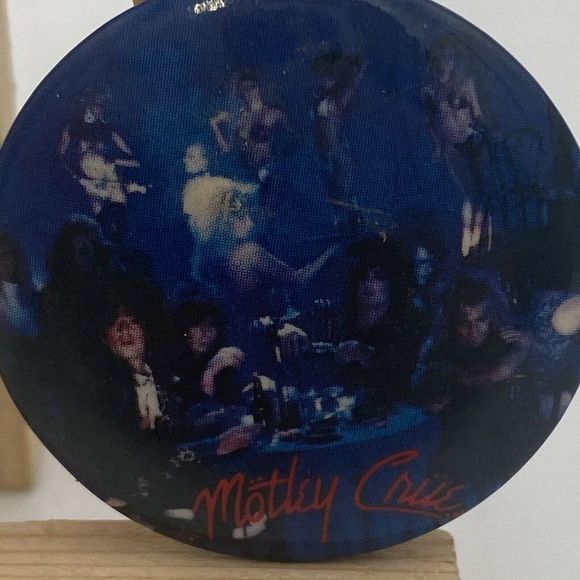 Other - MOTLEY CRUE pin Vintage 80s band pin Pinback Button Badge 1987